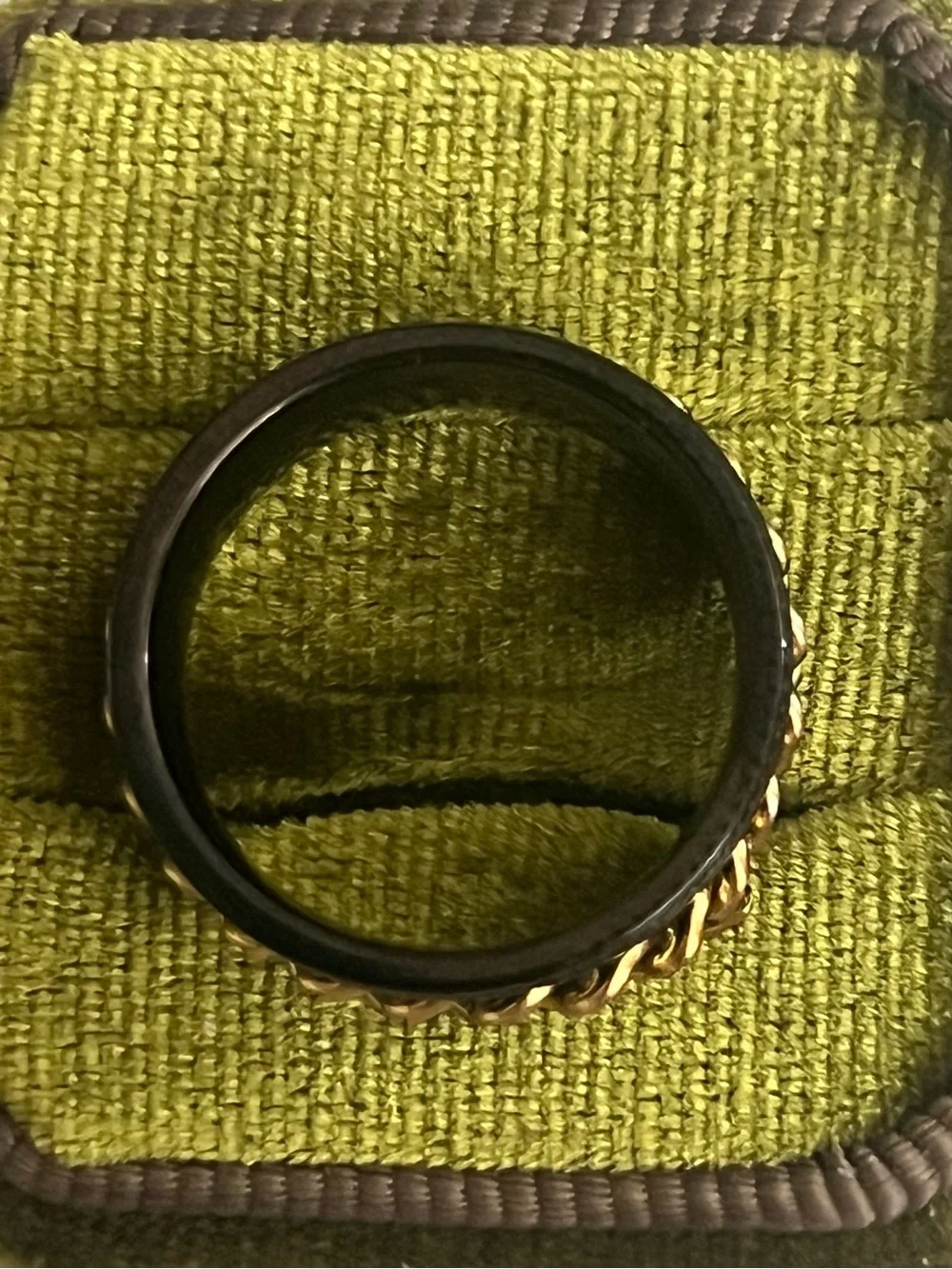 Unisex Titanium Steel Black/Gold Rotating Fidget Band Polished 8mm Size 9 NWT
